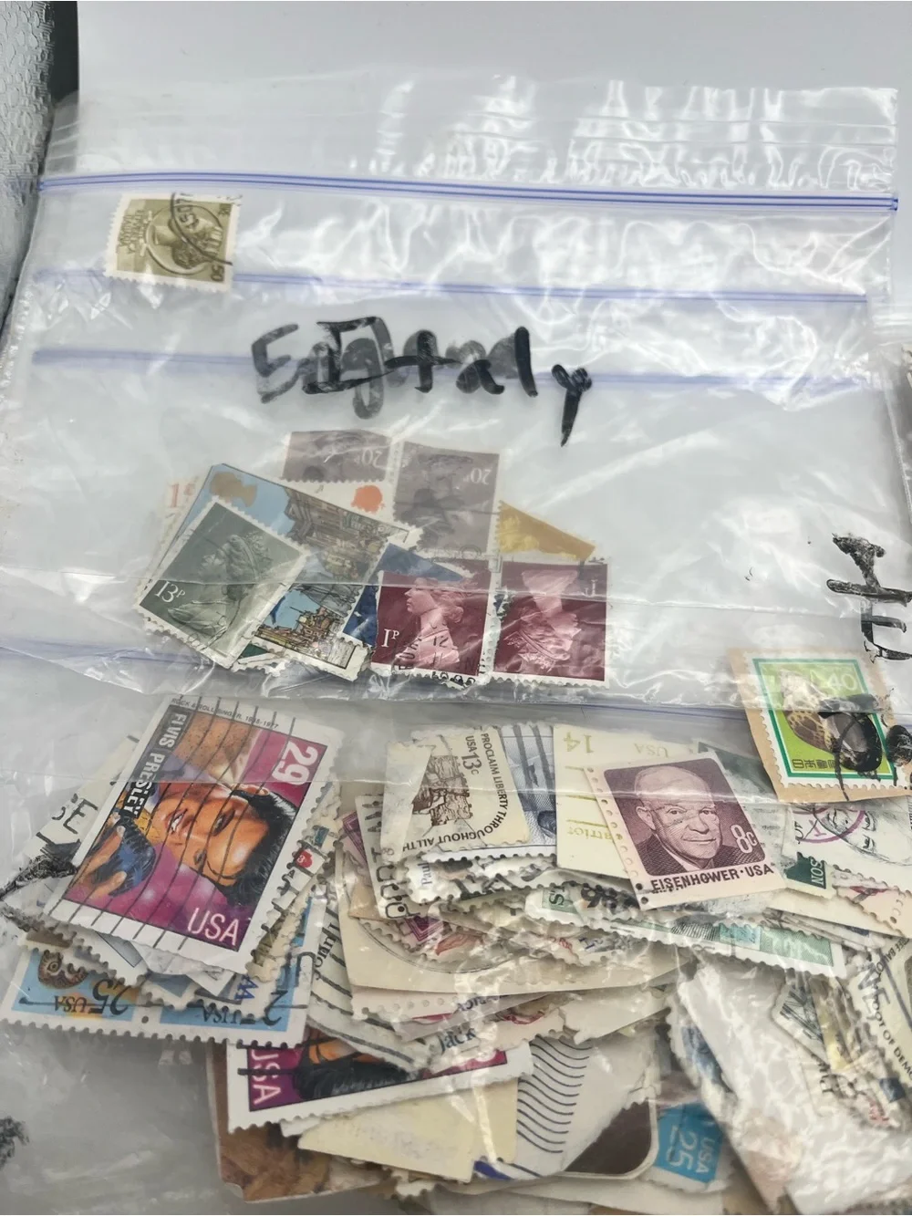 Vintage Postage Stamp Collection Lot USA & Worldwide Hundreds of Used Stamps